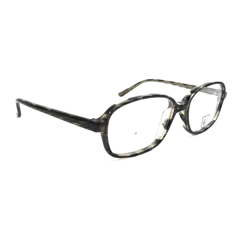 4U Eyeglasses Frames U-36 BLACK Smoky Gray Rectangle Full Rim 52-18-140